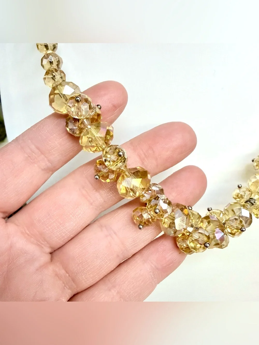 Handcrafted Citrine AB crystal necklace